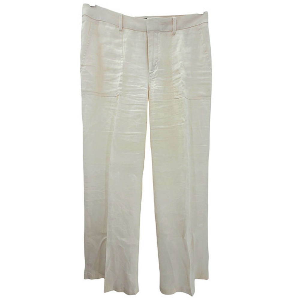 Banana Republic Off White Linen‎ Flat Front Straight Leg